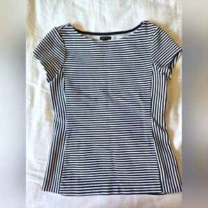 Ann Taylor Striped Black and White Women's Stretch Top Size XS